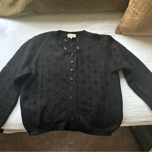 Gillian Stevens Women’s Mabel Pointelle Cotton Cardigan Sweater